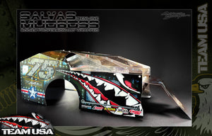 'Team USA' Pre-Wrapped & Assembled Genuine Salvas Mudboss Lexan Body for Short Course Traxxas Slash Racing - Darkside Studio Arts LLC.
