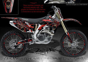 Graphics For Honda 2004-2012 Crf250X 250X  "The Demons Within" Wrap Rim Decals - Darkside Studio Arts LLC.