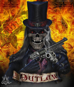 Graphics Kit For Polaris Predator 500 Atv  "The Outlaw" Black Model Skulls All Years - Darkside Studio Arts LLC.
