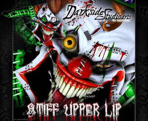 Graphics Kit For Kawasaki 2008-2012 Klx400 Klx450 "Stiff Upper Lip" Clown  Wrap Decals - Darkside Studio Arts LLC.