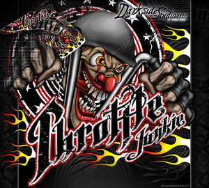 GRAPHICS FOR HONDA 2003-2012 CR85  WRAP "THROTTLE JUNKIE" FOR OEM PARTS DECALS - Darkside Studio Arts LLC.