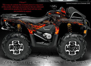 Graphics Kit For Can-Am Outlander Max 2012-2015 "Hell Ride" For Oem Parts Decals Wrap - Darkside Studio Arts LLC.