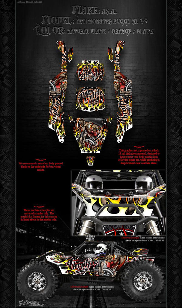 'THROTTLE JUNKIE' WRAP DECAL SKIN KIT FOR AXIAL YETI MONSTER BUGGY 1/8