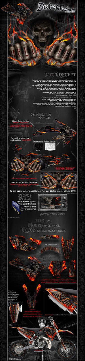 "Hell Ride" Graphics Decals Wrap Accessory Fits Ktm 2003-2018 Sx85 Sx105 Ktm85 - Darkside Studio Arts LLC.