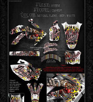 GRAPHICS FOR HONDA 2005-2008 CRF450  WRAP "THROTTLE JUNKIE" FOR OEM PARTS DECALS - Darkside Studio Arts LLC.