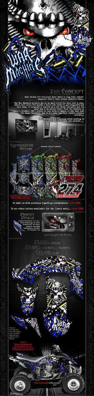 Graphics Kit For Yamaha 2009-2013 Fits Yfz450X / Yfz450R  Wrap Decal  "War Machine" - Darkside Studio Arts LLC.