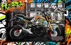 Graphics For Honda Grom 2013-2021  Wrap 'Hustler' Decal Wrap  Fits Oem Parts Msx125 - Darkside Studio Arts LLC.
