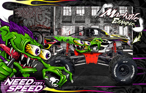 Primal Rc Raminator Monster Truck Wrap "Need For Speed" Graphics Hop-Up Decal Kit - Darkside Studio Arts LLC.