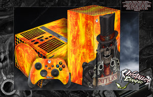 'The Outlaw' Customizable Graphics Wrap Skin For Microsoft Xbox Series X Console Controller - Darkside Studio Arts LLC.