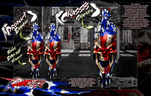 'Ripper' American Flag Themed Chassis Skin Wrap Fits Team Losi Racing 8Ight-Xe 8Ight-Xt Xte Elite 2.0 - Darkside Studio Arts LLC.