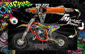 'Ruckus' Graphics Wrap Decal Kit Fits Ktm 2011-2020 Sx Sxf Series 250 450 125 - Darkside Studio Arts LLC.