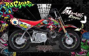 Graphics For Honda 2004-2022 Crf50 Pitbike  Decals "Ruckus" Wrap Clowns Zombie - Darkside Studio Arts LLC.