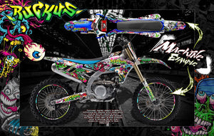 Graphics Wrap For 2010-2020 Yzf250 Yzf450 And Yz250Fx Yz450Fx "Ruckus" With Rim Decals - Darkside Studio Arts LLC.
