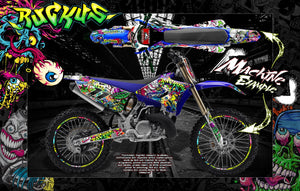 1989-1995 Yz125 Yz250 "Ruckus" Graphics Wrap Skin For 2-Stroke Dirtbike Decals - Darkside Studio Arts LLC.