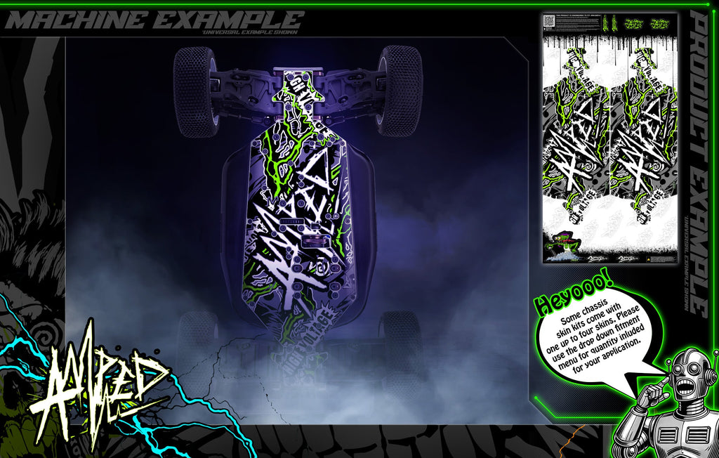Custom protective RC chassis skin graphics | Darkside Studio Arts LLC