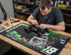 'Lucky' Premium RC Pit / Work Mat – Customizable, Rollable, Rubber non-slip base, Polyester Top, Stitched Edges | Darkside Studio Arts LLC.