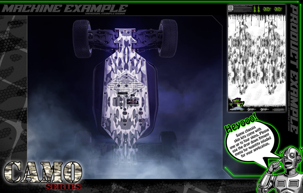 'Camo' Themed Chassis Skin Fits HPI® | Baja 5B | Baja 5T | Baja 5SC | King Motor | Kraken | Darkside Studio Arts LLC - 1