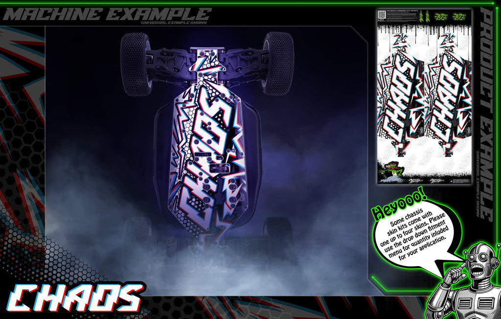 'Chaos' Themed Chassis Skin Fits HPI® | Baja 5B | Baja 5T | Baja 5SC | King Motor | Kraken | Darkside Studio Arts LLC - 1