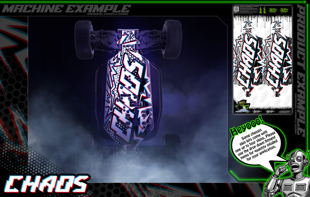 'Chaos' Themed Chassis Skin Fits Kraken Vekta .5 / Kv5Tt Skid Plate # Kv4406 | Darkside Studio Arts LLC.