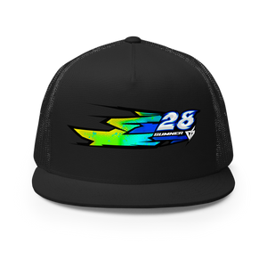 'Hyper' Dirt Oval Carpet RC Racing Custom DTF Printed Trucker Hat Cap Blue Origin Color - Darkside Studio Arts LLC.