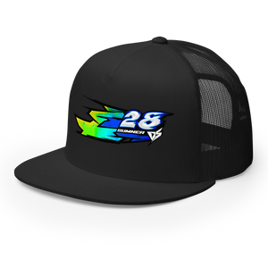 'Hyper' Dirt Oval Carpet RC Racing Custom DTF Printed Trucker Hat Cap Blue Origin Color - Darkside Studio Arts LLC.