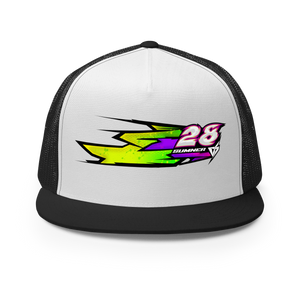 'Hyper' Dirt Oval Carpet RC Racing Custom DTF Printed Trucker Hat Cap Atomic Color - Darkside Studio Arts LLC.