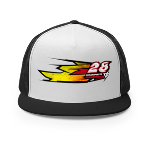 'Hyper' Dirt Oval Carpet RC Racing Custom DTF Printed Trucker Hat Cap Red Rocket Color - Darkside Studio Arts LLC.