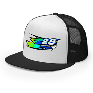 'Hyper' Dirt Oval Carpet RC Racing Custom DTF Printed Trucker Hat Cap Blue Origin Color - Darkside Studio Arts LLC.