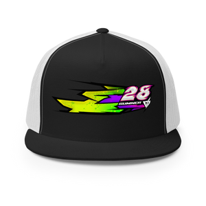 'Hyper' Dirt Oval Carpet RC Racing Custom DTF Printed Trucker Hat Cap Atomic Color - Darkside Studio Arts LLC.