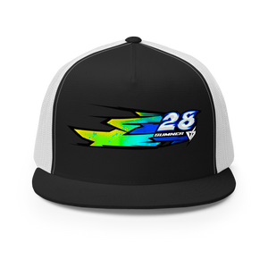 'Hyper' Dirt Oval Carpet RC Racing Custom DTF Printed Trucker Hat Cap Blue Origin Color - Darkside Studio Arts LLC.