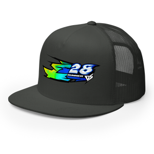 'Hyper' Dirt Oval Carpet RC Racing Custom DTF Printed Trucker Hat Cap Blue Origin Color - Darkside Studio Arts LLC.