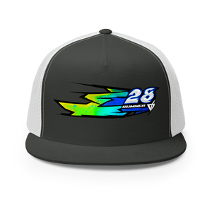 'Hyper' Dirt Oval Carpet RC Racing Custom DTF Printed Trucker Hat Cap Blue Origin Color - Darkside Studio Arts LLC.