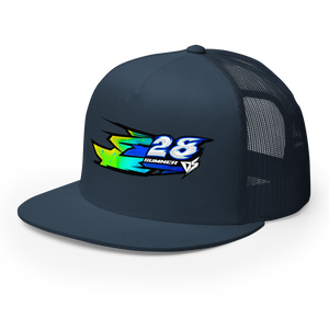 'Hyper' Dirt Oval Carpet RC Racing Custom DTF Printed Trucker Hat Cap Blue Origin Color - Darkside Studio Arts LLC.