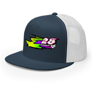 'Hyper' Dirt Oval Carpet RC Racing Custom DTF Printed Trucker Hat Cap Atomic Color - Darkside Studio Arts LLC.