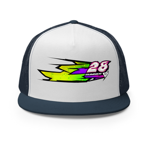 'Hyper' Dirt Oval Carpet RC Racing Custom DTF Printed Trucker Hat Cap Atomic Color - Darkside Studio Arts LLC.