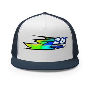 'Hyper' Dirt Oval Carpet RC Racing Custom DTF Printed Trucker Hat Cap Blue Origin Color - Darkside Studio Arts LLC.