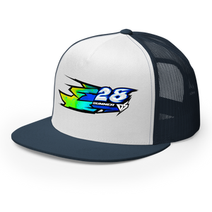 'Hyper' Dirt Oval Carpet RC Racing Custom DTF Printed Trucker Hat Cap Blue Origin Color - Darkside Studio Arts LLC.