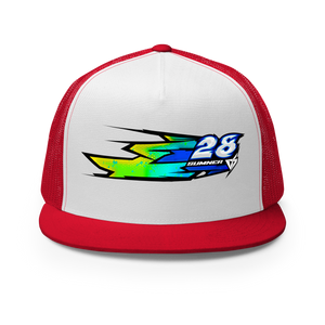 'Hyper' Dirt Oval Carpet RC Racing Custom DTF Printed Trucker Hat Cap Blue Origin Color - Darkside Studio Arts LLC.