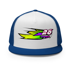 'Hyper' Dirt Oval Carpet RC Racing Custom DTF Printed Trucker Hat Cap Atomic Color - Darkside Studio Arts LLC.