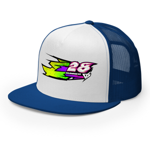 'Hyper' Dirt Oval Carpet RC Racing Custom DTF Printed Trucker Hat Cap Atomic Color - Darkside Studio Arts LLC.