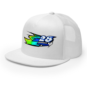 'Hyper' Dirt Oval Carpet RC Racing Custom DTF Printed Trucker Hat Cap Blue Origin Color - Darkside Studio Arts LLC.