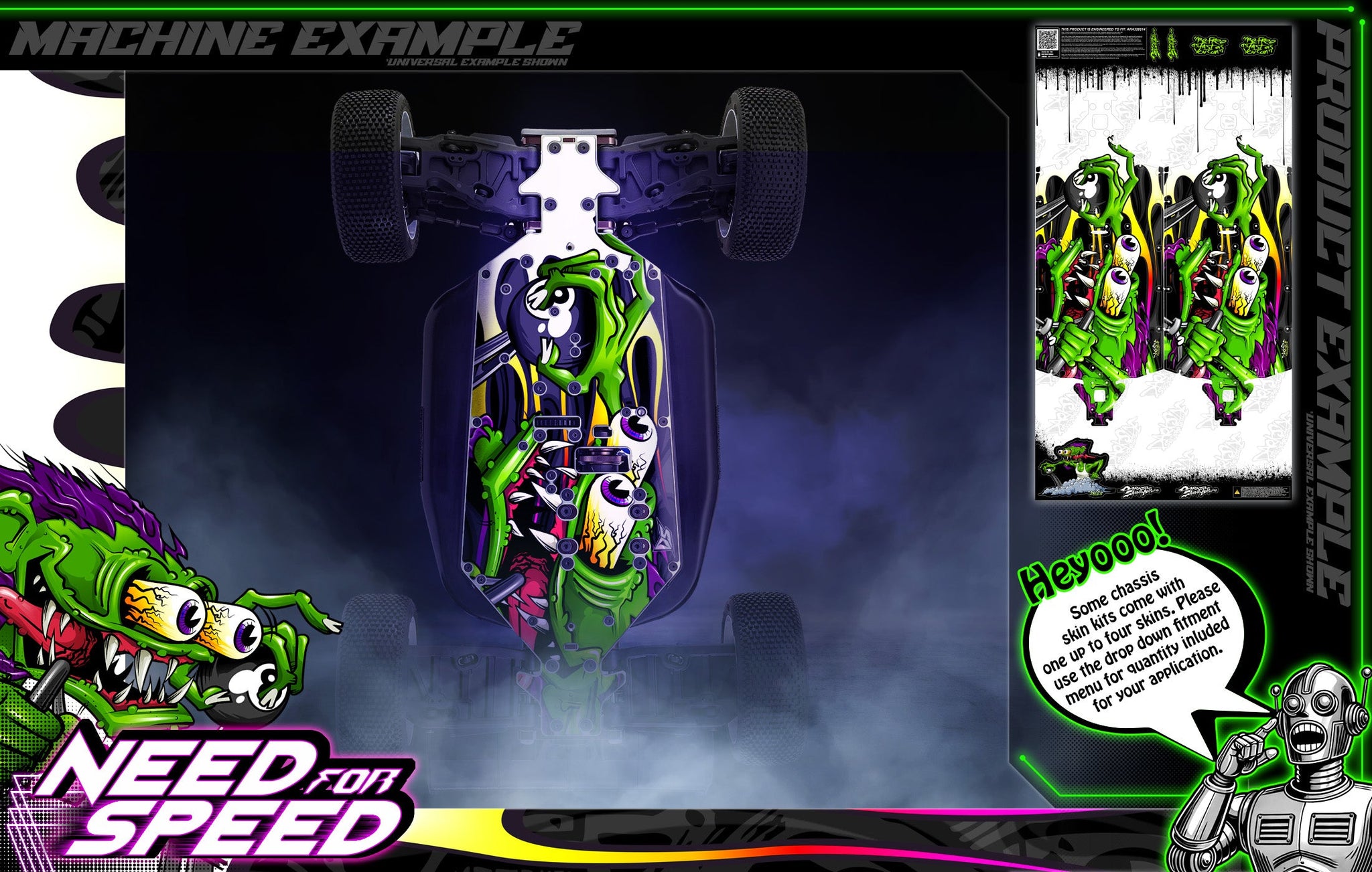 'Need For Speed' Themed Chassis Skin Fits Rovan® | ROFUN® | F5 | RF5 | Baja 5B | Darkside Studio Arts LLC - 1