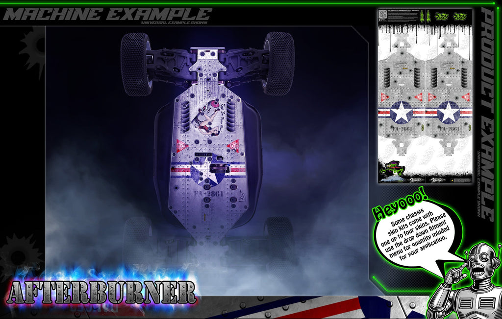 'Afterburner' Themed Chassis Skin Fits Rovan® | ROFUN® | F5 | RF5 | Baja 5B | Darkside Studio Arts LLC - 1