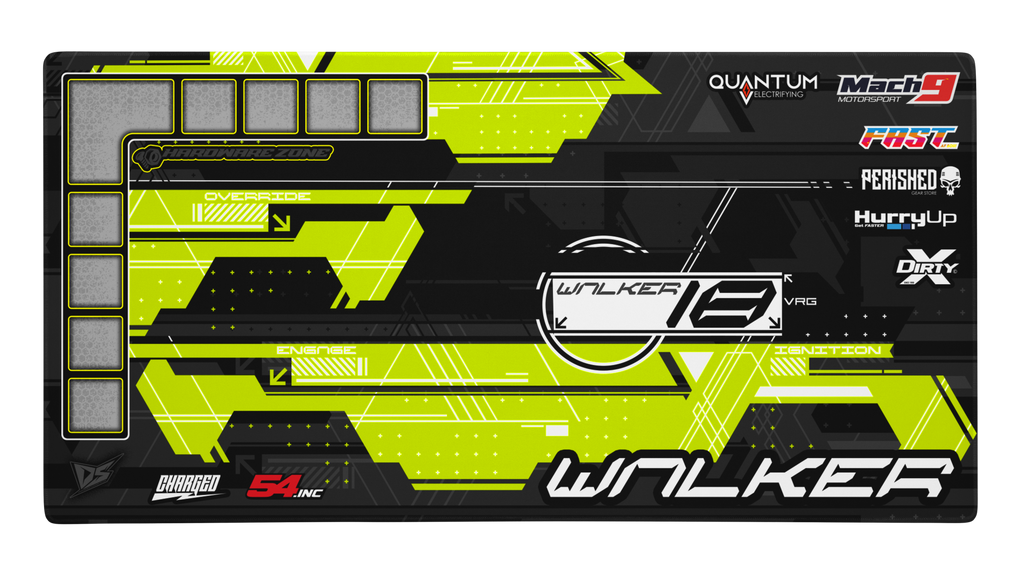 'Tech' Premium RC Pit / Work Mat – Customizable, Rollable, Rubber non-slip base, Polyester Top, Stitched Edges | Darkside Studio Arts LLC - 1