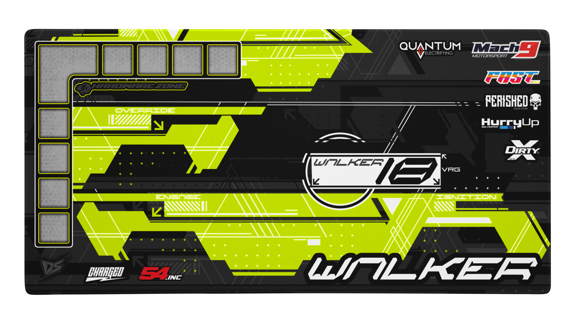 'Tech' Premium RC Pit / Work Mat – Customizable, Rollable, Rubber non-slip base, Polyester Top, Stitched Edges | Darkside Studio Arts LLC.