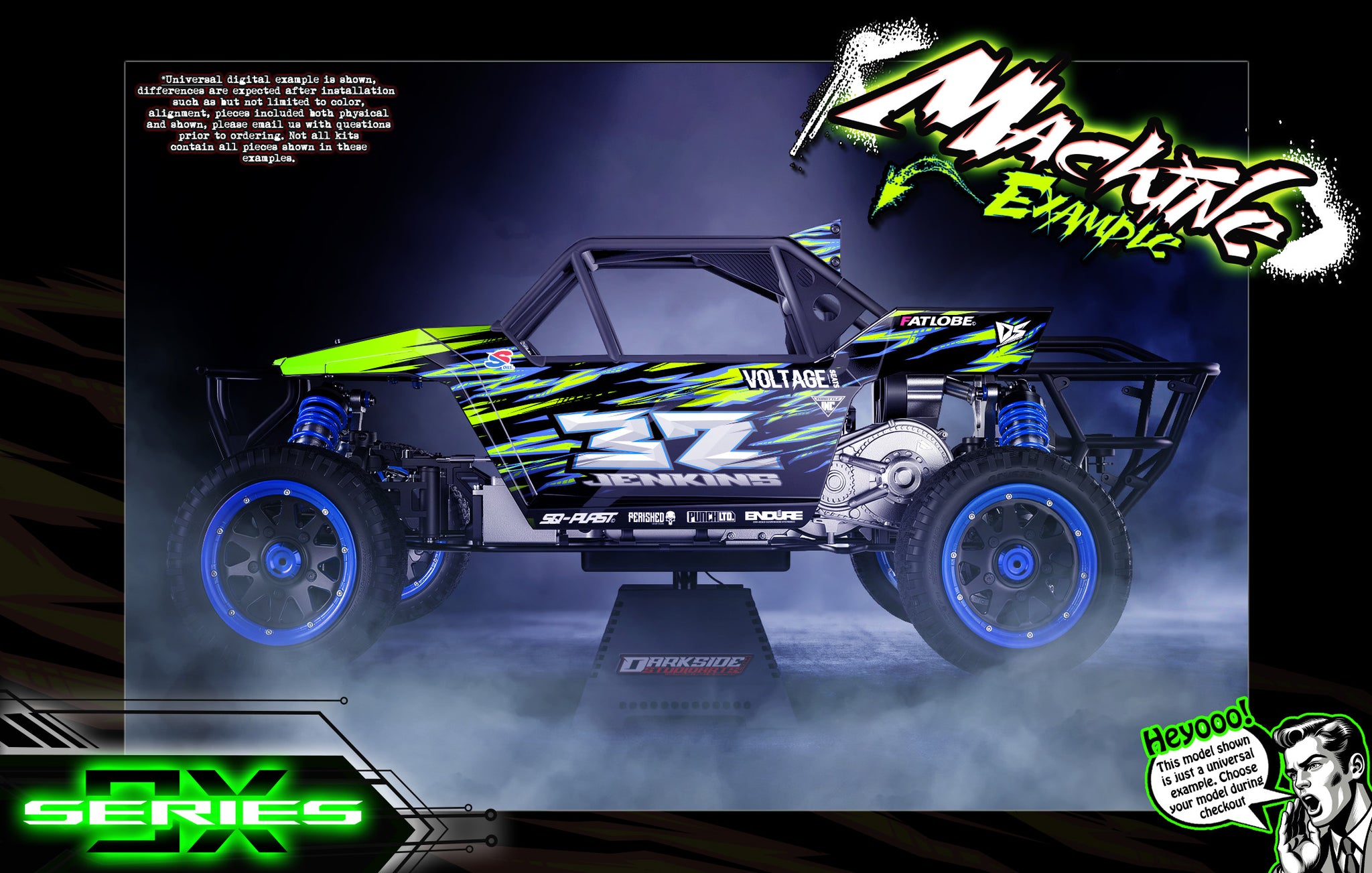 Aftermarket RC Graphics Wraps & Decals For Kraken RC® | Darkside