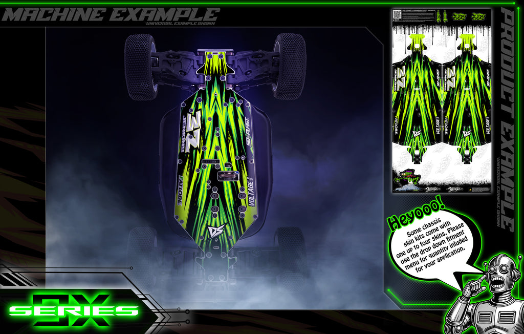 'Series '9X' Themed Chassis Skin Fits HPI® | Baja 5B | Baja 5T | Baja 5SC | King Motor | Kraken | Rovan | Darkside Studio Arts LLC.