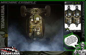 'Team USA' Chassis Wrap Hop Up Accessory Skins Fits Team Corally Kronos Shogun Sketer Python Radix Punisher Jambo Dementor Asuga - Darkside Studio Arts LLC.