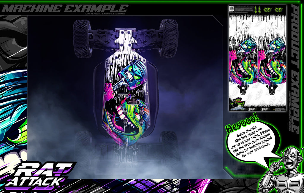 'Rat Attack' Themed Chassis Skin Fits Rovan® | ROFUN® | F5 | RF5 | Baja 5B | Darkside Studio Arts LLC - 1