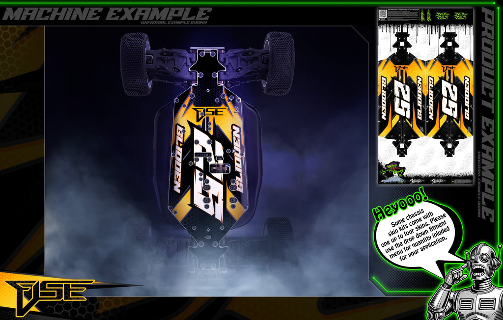 Custom protective RC chassis skin graphics | Darkside Studio Arts LLC